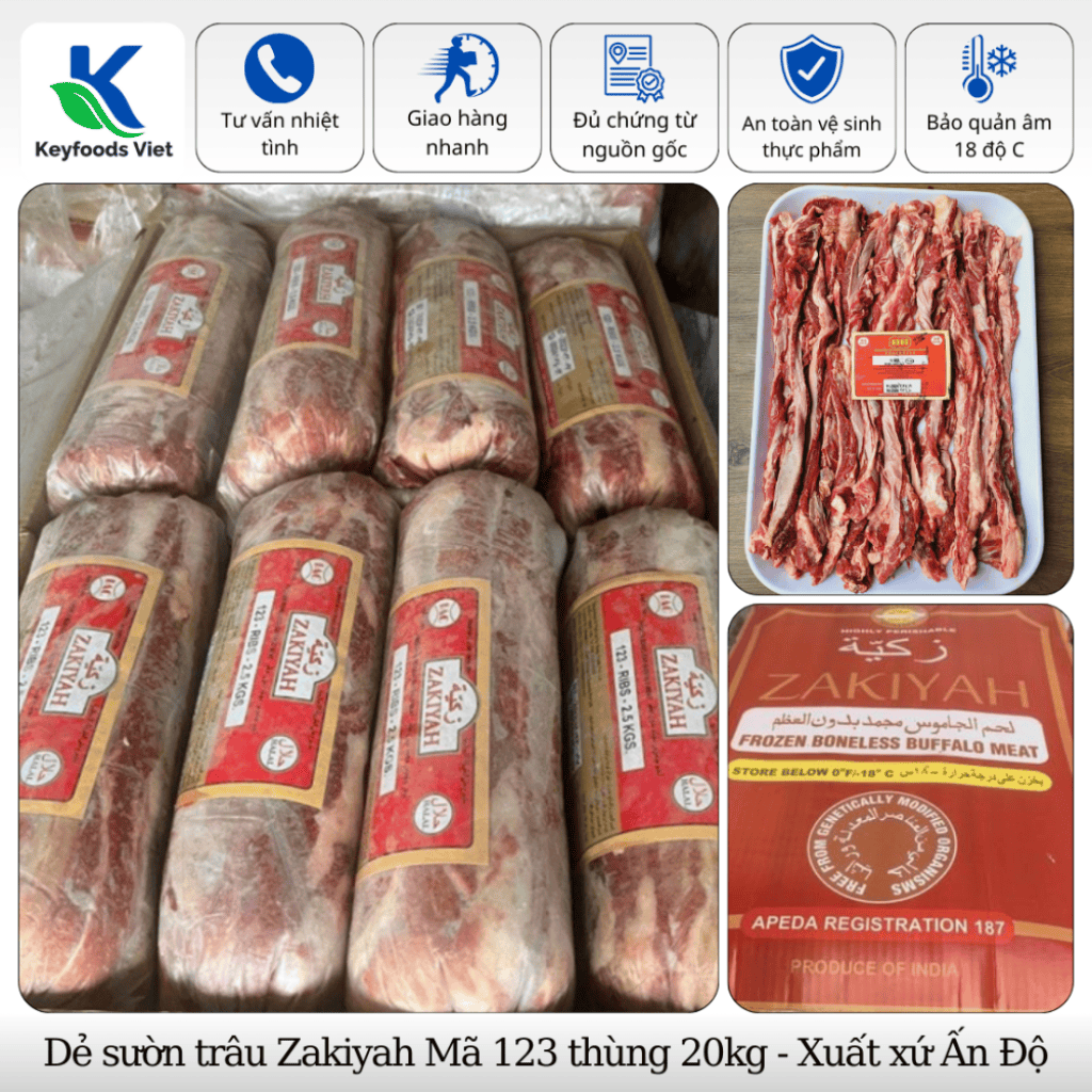 Dẻ sườn trâu M123 Zakiyah - Thực Phẩm Đông Lạnh Keyfoods Việt - Công Ty TNHH Đầu Tư Thương Mại Quốc Tế KeyGroup