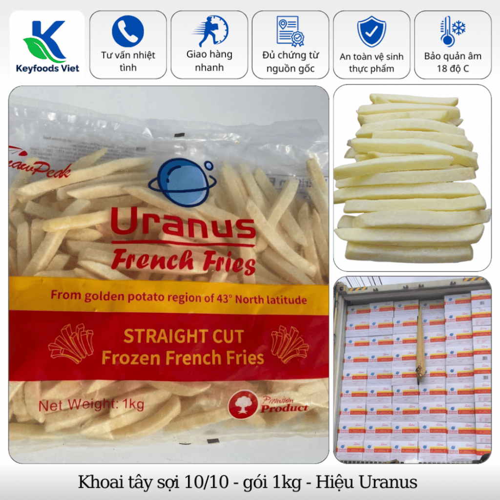 Khoai tây Uranus - Thực Phẩm Đông Lạnh Keyfoods Việt - Công Ty TNHH Đầu Tư Thương Mại Quốc Tế KeyGroup
