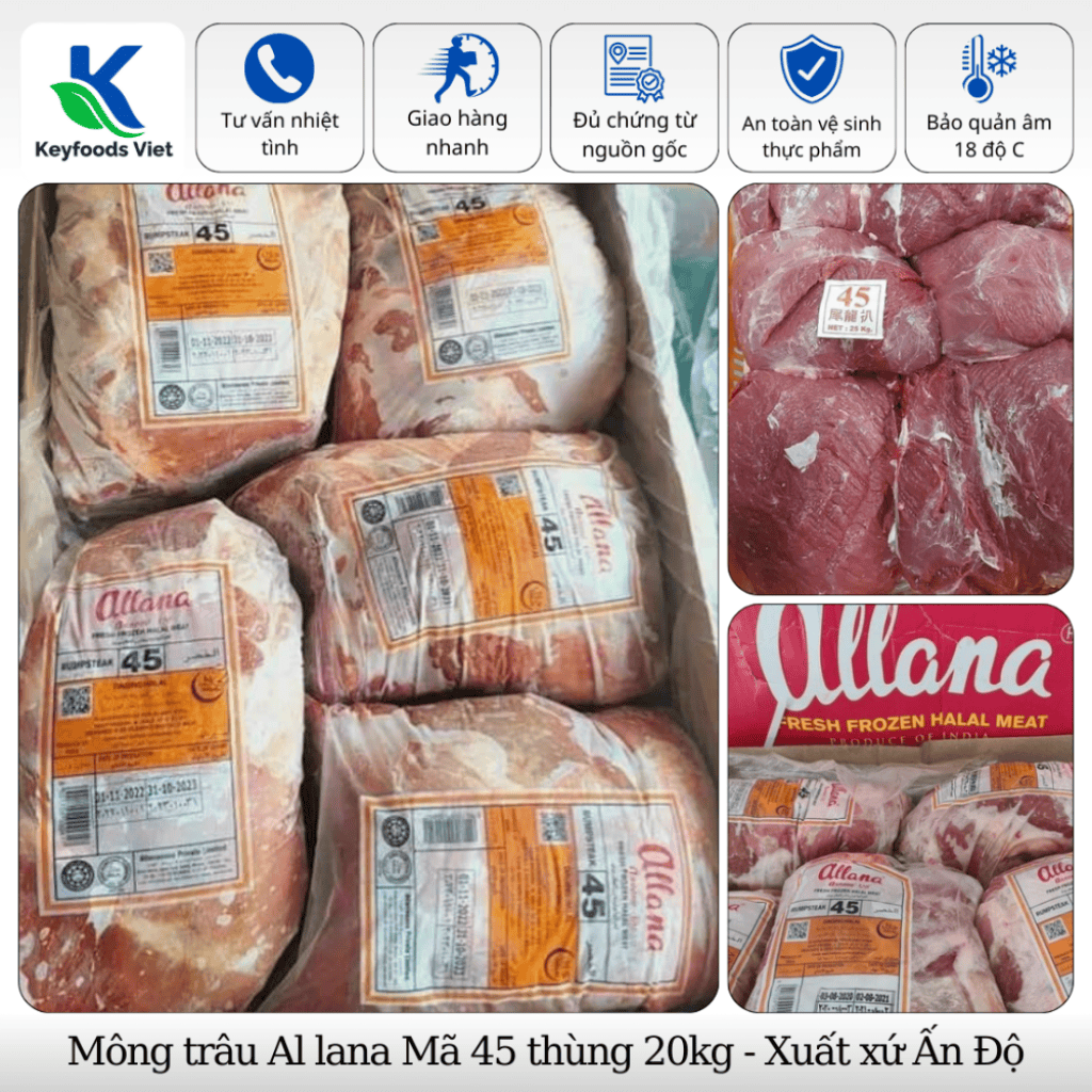 Nạc mông trâu M45 Allana - Thực Phẩm Đông Lạnh Keyfoods Việt - Công Ty TNHH Đầu Tư Thương Mại Quốc Tế KeyGroup
