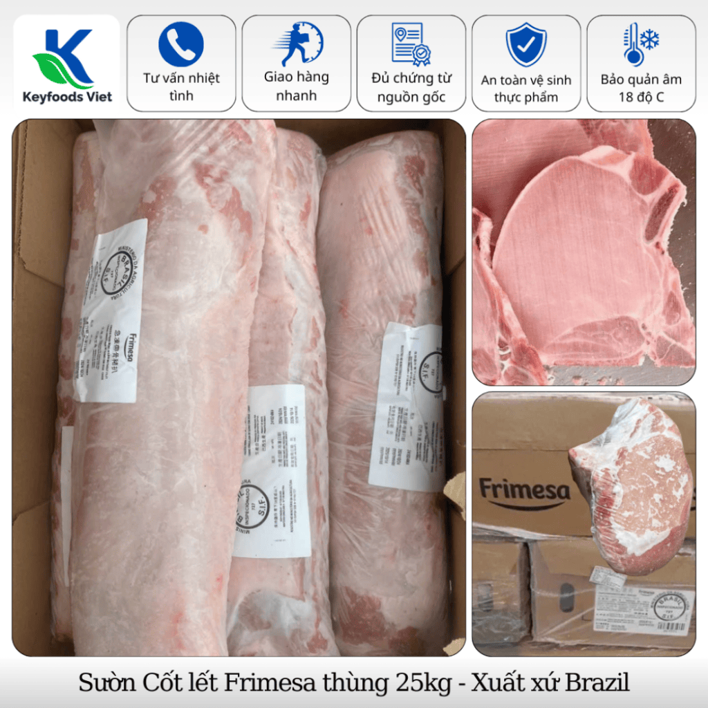 Sườn cốt lết Frimesa - Thực Phẩm Đông Lạnh Keyfoods Việt - Công Ty TNHH Đầu Tư Thương Mại Quốc Tế KeyGroup