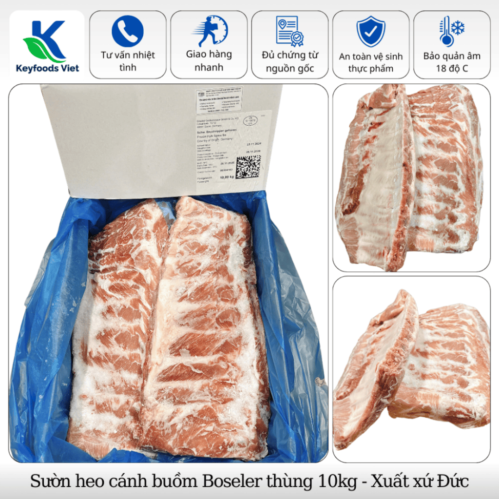 Sườn heo cánh buồm Boseler - Thực Phẩm Đông Lạnh Keyfoods Việt - Công Ty TNHH Đầu Tư Thương Mại Quốc Tế KeyGroup