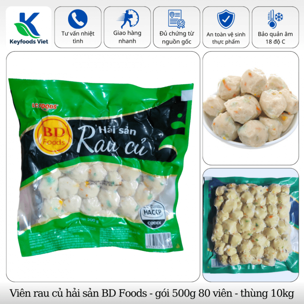 Viên rau cá hải sản BD Foods - Thực Phẩm Đông Lạnh Keyfoods Việt - Công Ty TNHH Đầu Tư Thương Mại Quốc Tế KeyGroup