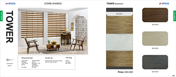 Rèm Tower-Black-Out - Mành Rèm ARTICO Luxury - Công Ty Cổ Phần Winitex Việt Nam
