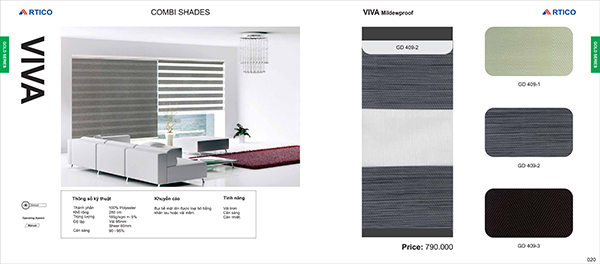 Rèm Viva Mildewproof - Mành Rèm ARTICO Luxury - Công Ty Cổ Phần Winitex Việt Nam