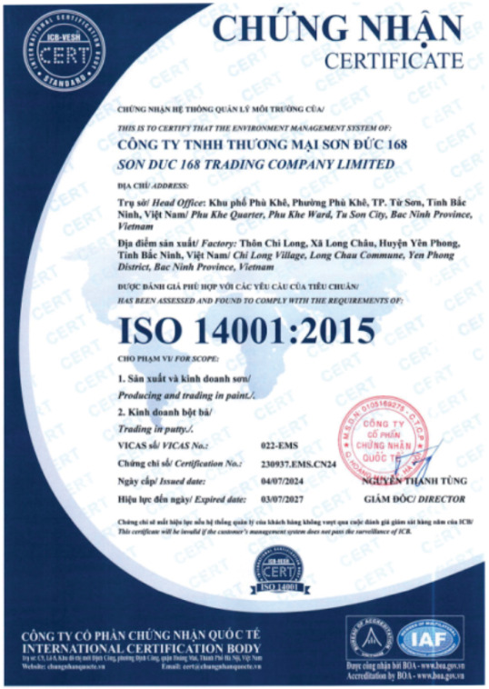 Chứng nhận ISO 14001:2015
