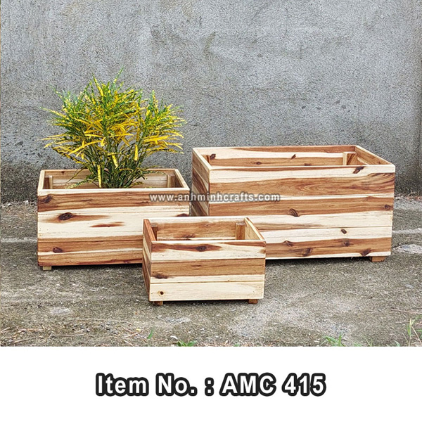 Chậu cây gỗ AMC 415 - Đồ Gỗ Anh Minh - Công Ty TNHH Một Thành Viên Mỹ Nghệ Anh Minh
