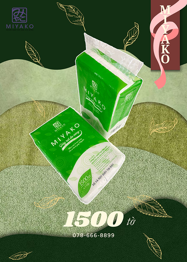 Giấy rút đa năng Miyako 1500 tờ - Khăn giấy MIYAKO - Công Ty TNHH Thương Mại Dịch Vụ Và Sản Xuất MIYAKO