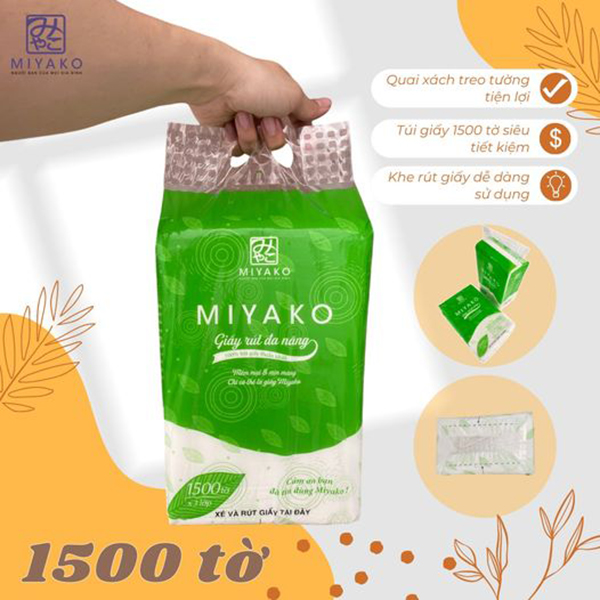 Giấy rút đa năng Miyako 1500 tờ - Khăn giấy MIYAKO - Công Ty TNHH Thương Mại Dịch Vụ Và Sản Xuất MIYAKO