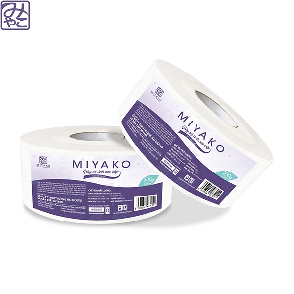 Giấy vệ sinh cao cấp Miyako cuộn 500gr 2 lớp - Khăn giấy MIYAKO - Công Ty TNHH Thương Mại Dịch Vụ Và Sản Xuất MIYAKO