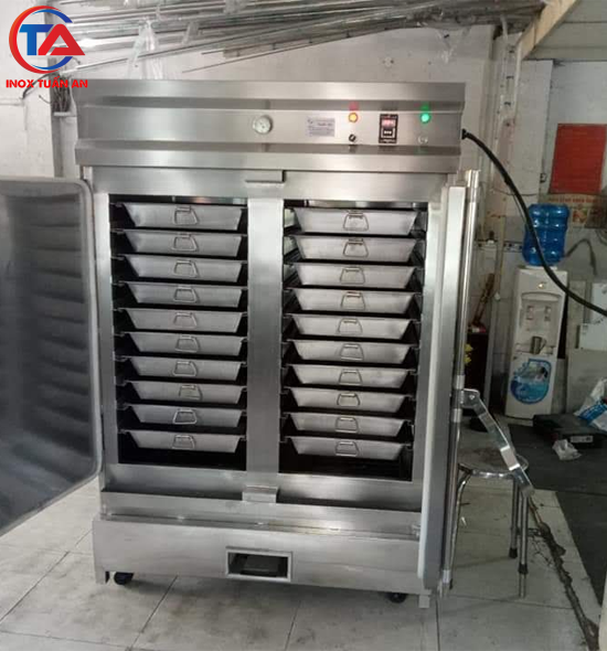 Tủ hấp cơm 100kg - Inox Tuấn An - Công Ty TNHH Thương Mại Sản Xuất Inox Tuấn An