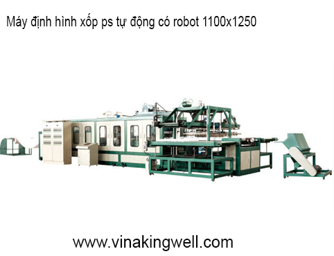 Máy định hình xốp ps toàn tự động có robot