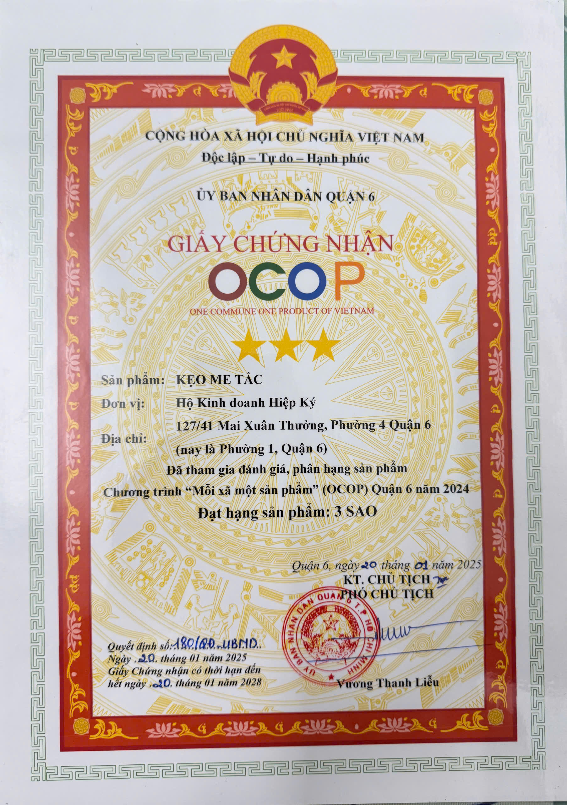  - Hộ Kinh Doanh Kẹo Me Hiệp Ký