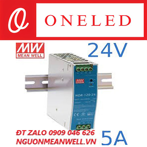 Bộ nguồn Meanwell NDR-120-24 - Thiết Bị Điện Công Nghiệp MEANWELL ONELED - Công Ty TNHH ONELED