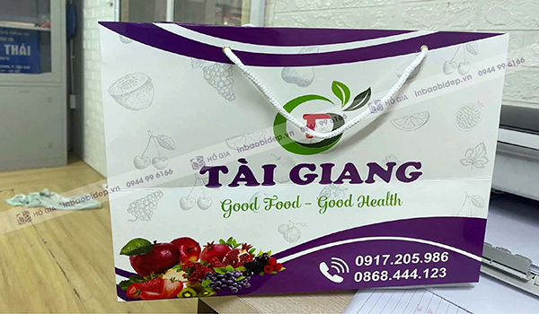 In túi giấy đựng giỏ hoa quả