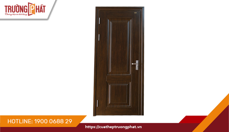 Cửa đơn vân gỗ - Mã D1-H2 - Cửa Thép Vân Gỗ Trường Phát - Công Ty CP Cửa Thép Trường Phát