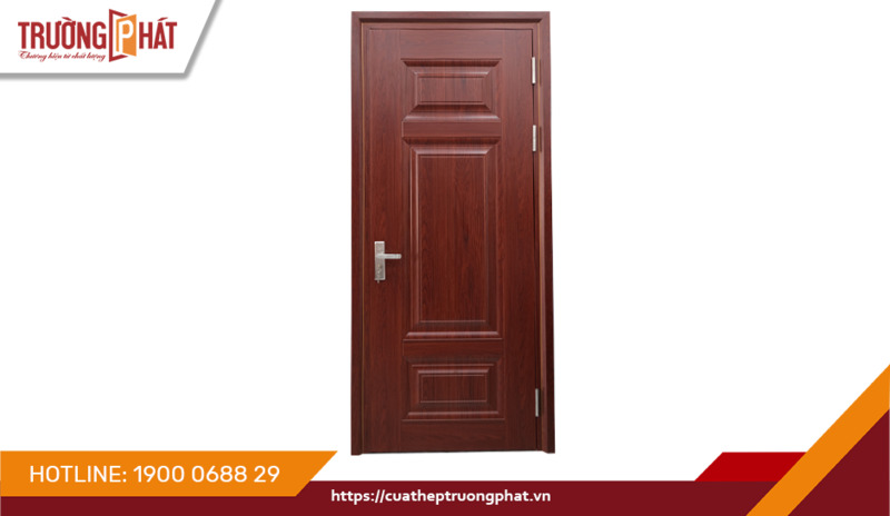 Cửa đơn vân gỗ - Mã D1-H3 - Cửa Thép Vân Gỗ Trường Phát - Công Ty CP Cửa Thép Trường Phát