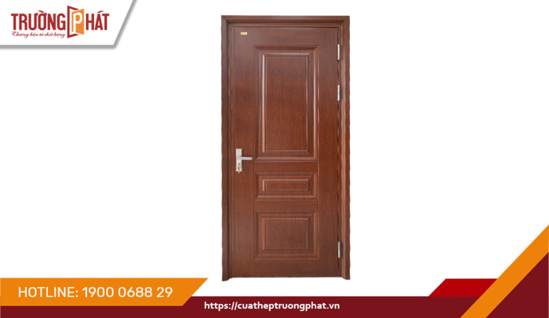 Cửa đơn vân gỗ - Mã D1-H4 - Cửa Thép Vân Gỗ Trường Phát - Công Ty CP Cửa Thép Trường Phát