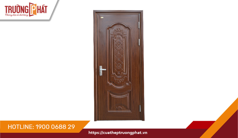 Cửa đơn vân gỗ - Mã D1-X2 - Cửa Thép Vân Gỗ Trường Phát - Công Ty CP Cửa Thép Trường Phát