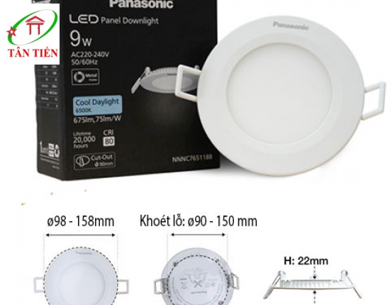 Đèn Led âm trần 9w siêu mỏng Panasonic - Đèn LED Tân Tiến - Công Ty TNHH Thương Mại Dịch Vụ Kỹ Thuật Điện Tân Tiến