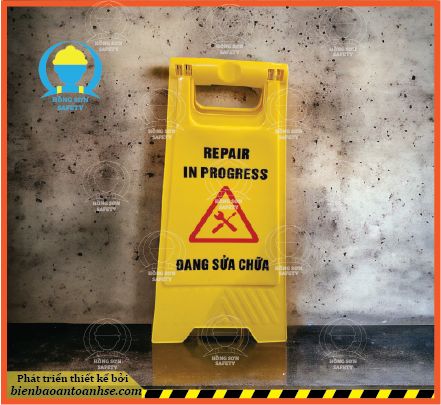 Biển bảnh cáo chữ A đang sửa chữa - Biển Báo An Toàn Huệ Sơn - Công Ty TNHH Biển Báo Và Bảo Hộ Lao Động Huệ Sơn