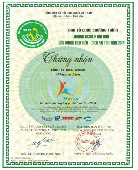 Chứng nhận thương hiệu - Thiết Bị Vui Chơi Trẻ Em Winam - Công Ty Trách Nhiệm Hữu Hạn Winam