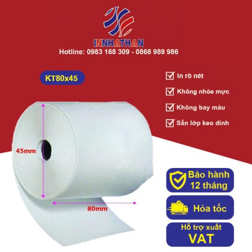 Giấy in nhiệt Bill KT80x45 - In Tem Nhãn Nhật Hàn - Công Ty TNHH In Nhật Hàn