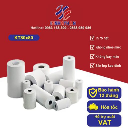 Giấy in nhiệt Bill KT80x80 - In Tem Nhãn Nhật Hàn - Công Ty TNHH In Nhật Hàn