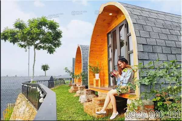 Nhà gỗ homestay hình mái vòm