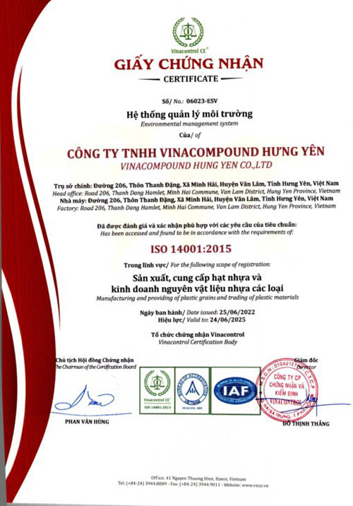 Chứng nhận ISO 14001:2015