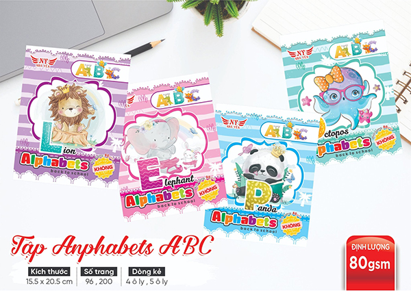 Tập Anphabets ABC - Giấy Khải Minh - Công Ty TNHH MTV Sản Xuất Thương Mại Dịch Vụ Giấy Khải Minh