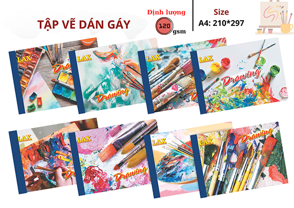 Tập vẽ dán gáy - Giấy Khải Minh - Công Ty TNHH MTV Sản Xuất Thương Mại Dịch Vụ Giấy Khải Minh