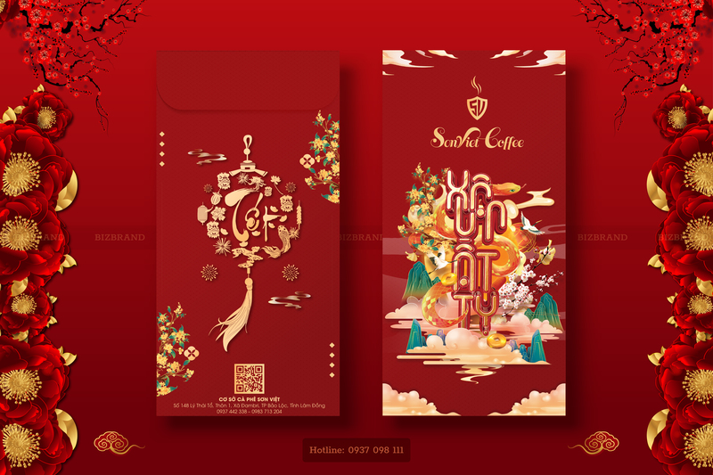 Thiết kế bao lì xì Sơn Việt Coffee Bizbrand