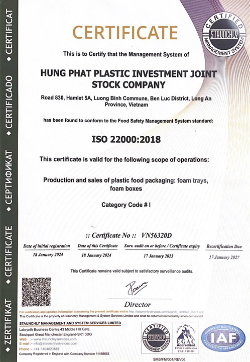 ISO 22000:2018 - Mốp Xốp Gia Phát - Công Ty TNHH Sản Xuất - Thương Mại Gia Phát