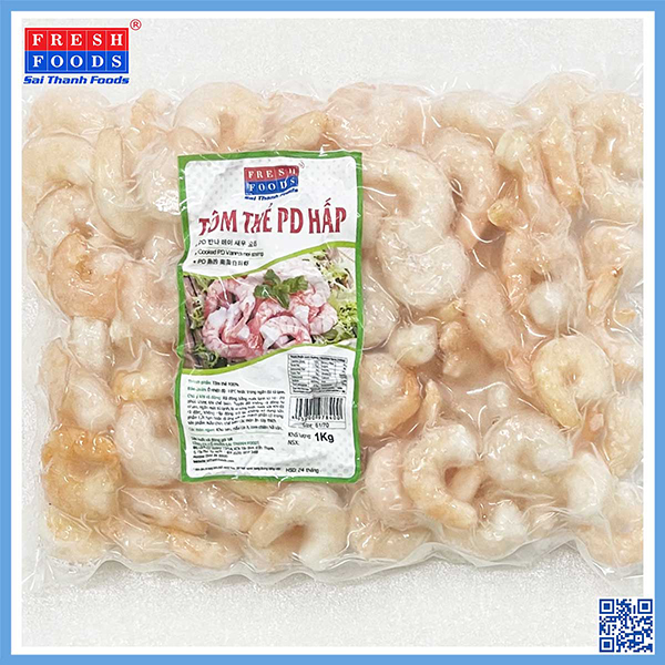 Tôm thẻ PD hấp - Thủy Hải Sản Sài Thành Foods - Công Ty TNHH Southern Fresh Foods