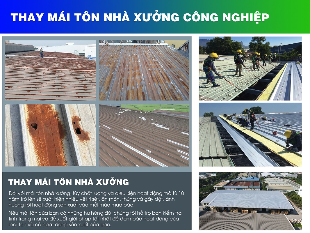 Thi công mái tôn nhà công nghiệp