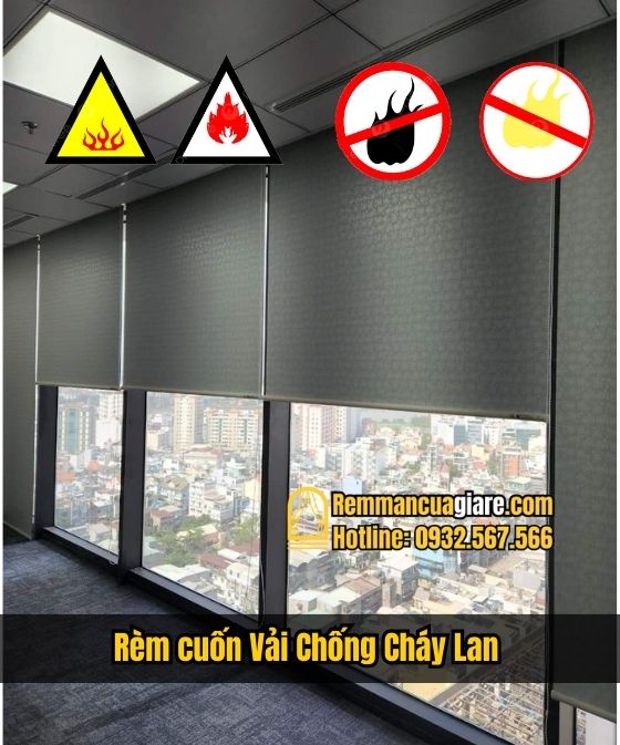 Rèm cuốn vải chống cháy lan an toàn - Rèm Màn Cửa Phong Vũ - Công Ty TNHH SX - DV - TM Phong Vũ