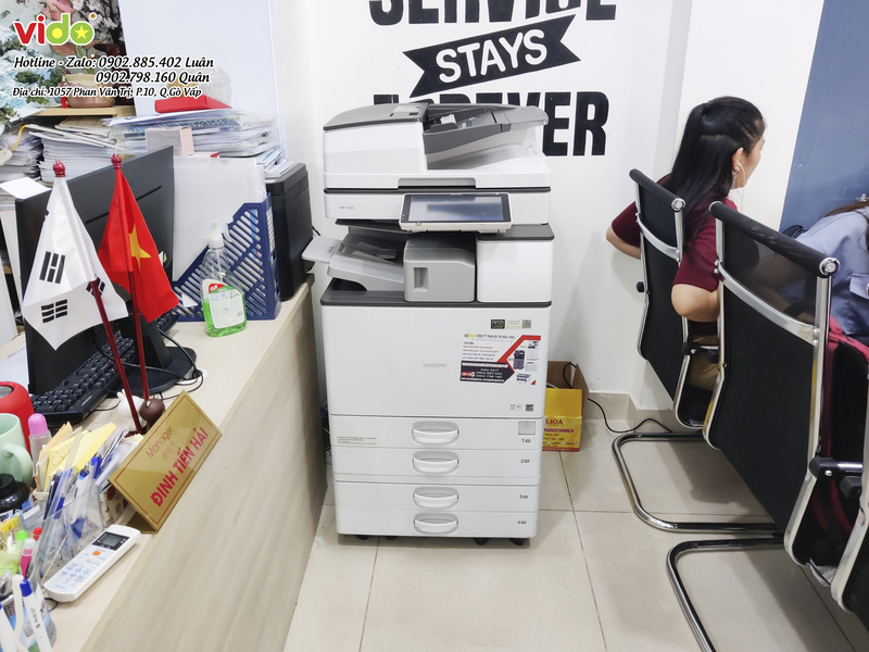 Cho thuê máy Photocopy trắng đen Ricoh 3555 tại Gò Vấp, HCM - Cho Thuê Máy Photocopy Vido - Công Ty TNHH Dịch Vụ Tin Học Vido