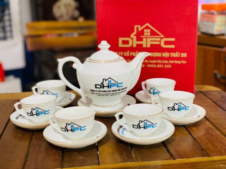 Bộ ấm chén in logo - An Vũ Gift - Công Ty Cổ Phần Đầu Tư Thương Mại Và Dịch Vụ An Vũ