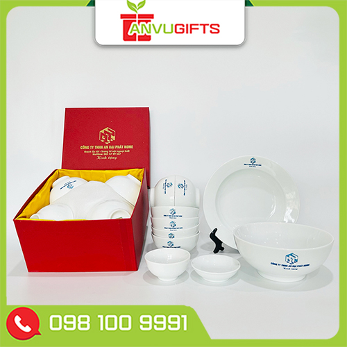 Bát đĩa in logo - An Vũ Gift - Công Ty Cổ Phần Đầu Tư Thương Mại Và Dịch Vụ An Vũ