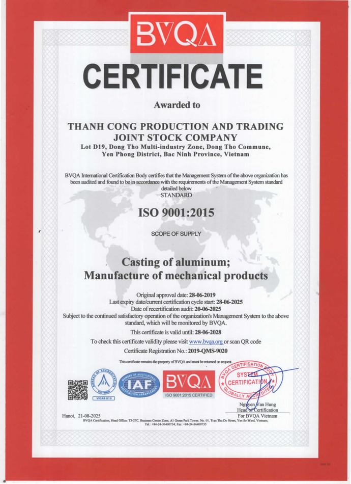 Chứng nhận ISO 9001:2015