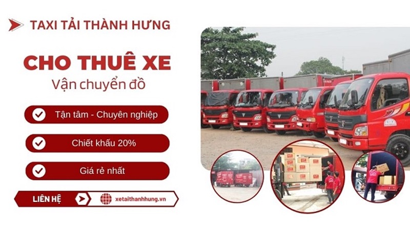 Dịch vụ cho thuê xe vận chuyển đồ - Bốc Xếp Hàng Hóa Thành Hưng Việt Nam - Công Ty TNHH Đầu Tư Thương Mại Dịch Vụ Thành Hưng Việt Nam