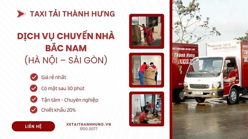 Dịch vụ chuyển nhà Bắc Nam - Taxi Tải Thành Hưng Việt Nam - Công Ty TNHH Đầu Tư Thương Mại Dịch Vụ Thành Hưng Việt Nam