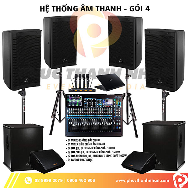 Hệ thống âm thanh gói 4 - Phúc Thành Nhân Event & Media - Công Ty TNHH Thương Mại Dịch Vụ Kỹ Thuật Phúc Thành Nhân