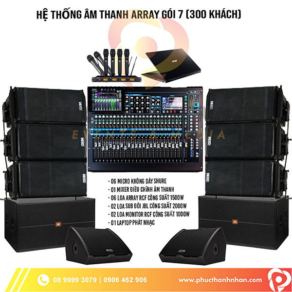 Hệ thống âm thanh Array gói 7 (300 khách) - Phúc Thành Nhân Event & Media - Công Ty TNHH Thương Mại Dịch Vụ Kỹ Thuật Phúc Thành Nhân