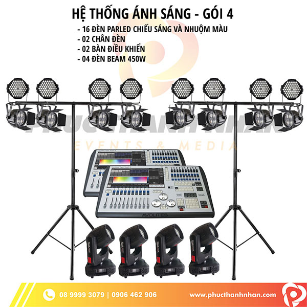 Hệ thống ánh sáng - Gói 4 - Phúc Thành Nhân Event & Media - Công Ty TNHH Thương Mại Dịch Vụ Kỹ Thuật Phúc Thành Nhân