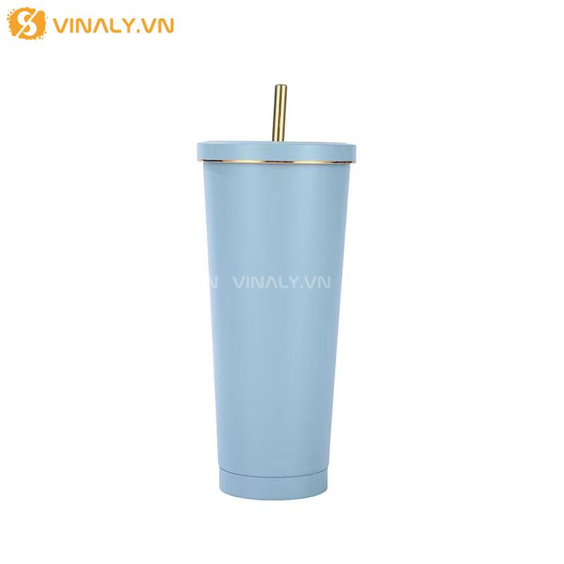 Ly giữ nhiệt inox trơn 750ml màu xanh nhạt - Quà Tặng Vinaly - Công Ty Cổ Phần Sản Xuất Và Thương Mại Vinaly