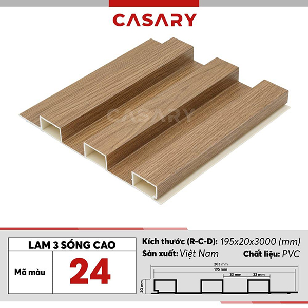 Tấm ốp lam 3 sóng cao Casary - 24