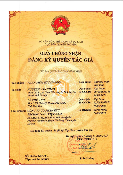 Chứng nhận đăng ký quyền tác giả