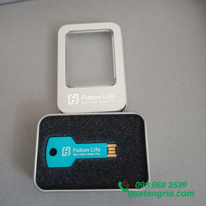 USB kim loại chìa khóa khắc logo
