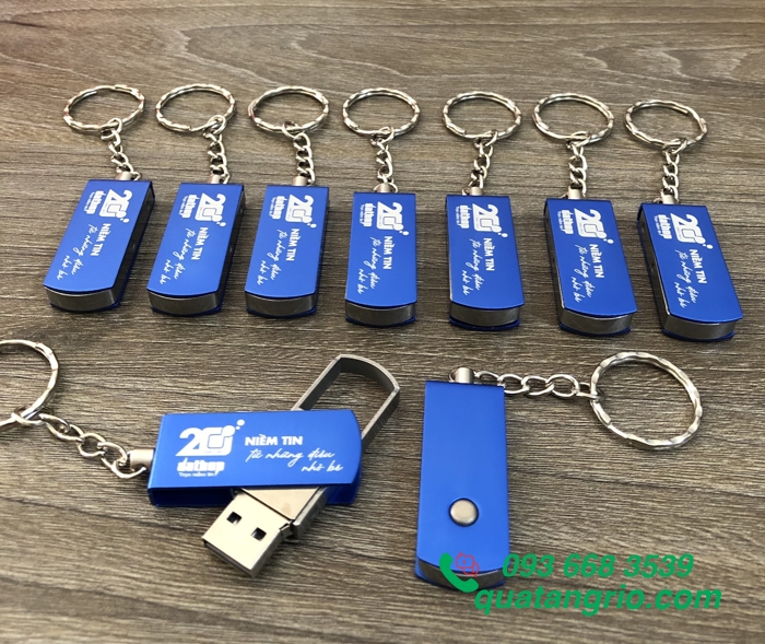 USB kim loại màu xanh 16G - Quà Tặng RIO - Công Ty TNHH TMDV In ấn Quà Tặng RIO